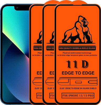 ELEF Edge To Edge Tempered Glass for Apple iPhone 13/13 Pro(Pack Of 3)(Pack of 3)