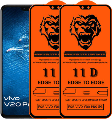 ELEF Edge To Edge Tempered Glass for Vivo V20 Pro 5G(Pack Of 2)(Pack of 2)