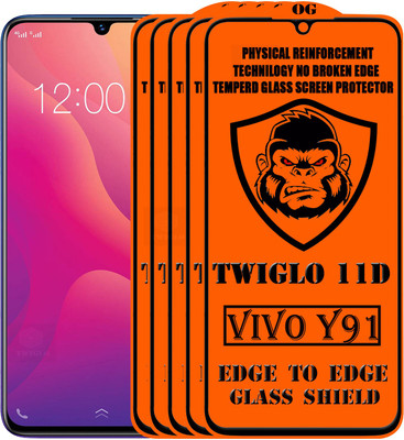 TWIGLO Edge To Edge Tempered Glass for VIVO Y91(Pack of 5)