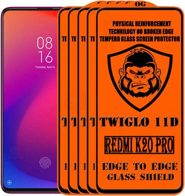 TWIGLO Edge To Edge Tempered Glass for Mi K20 Pro(Pack of 5)