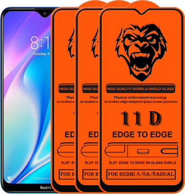 ELEF Edge To Edge Tempered Glass for Redmi 8/8A/8A Dual(Pack Of 3)(Pack of 3)