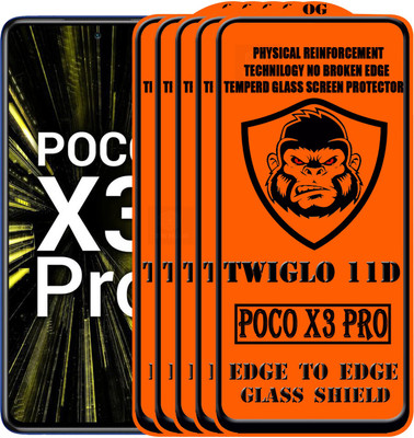 TWIGLO Edge To Edge Tempered Glass for REDMI POCO X3 PRO(Pack of 5)
