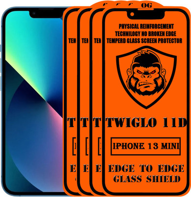 TWIGLO Edge To Edge Tempered Glass for IPHONE 13 MINI(Pack of 4)