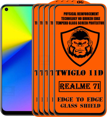 TWIGLO Edge To Edge Tempered Glass for REALME 7I(Pack of 5)