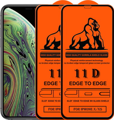 ELEF Edge To Edge Tempered Glass for Apple iPhone X/XS(Pack Of 2)(Pack of 2)