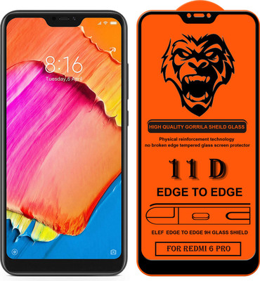 ELEF Edge To Edge Tempered Glass for Redmi 6 Pro(Pack Of 1)(Pack of 1)