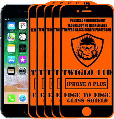 TWIGLO Edge To Edge Tempered Glass for Apple iPhone 8 Plus(Pack of 5)