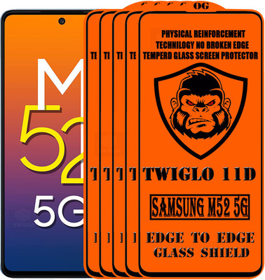 TWIGLO Edge To Edge Tempered Glass for SAMSUNG M52 5G(Pack of 5)