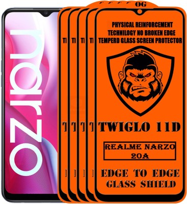 TWIGLO Edge To Edge Tempered Glass for REALME NARZO 20A(Pack of 5)