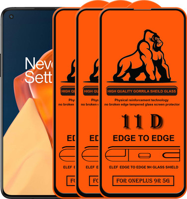 ELEF Edge To Edge Tempered Glass for Oneplus 9R 5G(Pack Of 3)(Pack of 3)