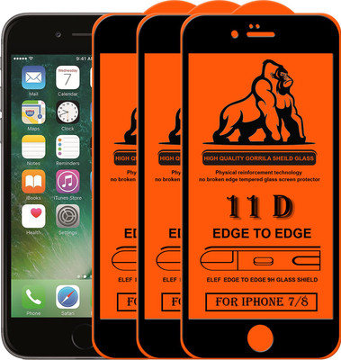 ELEF Edge To Edge Tempered Glass for Apple iPhone 7/8(Pack Of 3)(Pack of 3)