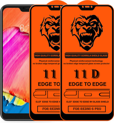 ELEF Edge To Edge Tempered Glass for Redmi 6 Pro(Pack Of 2)(Pack of 2)