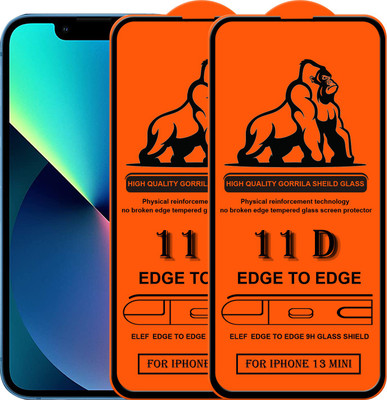 ELEF Edge To Edge Tempered Glass for Apple iPhone 13 Mini(Pack Of 2)(Pack of 2)