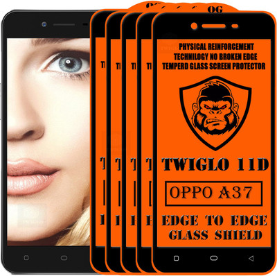 TWIGLO Edge To Edge Tempered Glass for Oppo A37(Pack of 5)