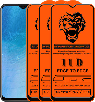 ELEF Edge To Edge Tempered Glass for Vivo Y19/U20(Pack Of 3)(Pack of 3)