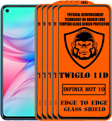 TWIGLO Edge To Edge Tempered Glass for INFINIX HOT 10(Pack of 5)