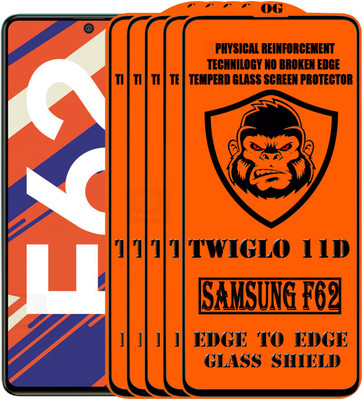TWIGLO Edge To Edge Tempered Glass for SAMSUNG F62(Pack of 5)