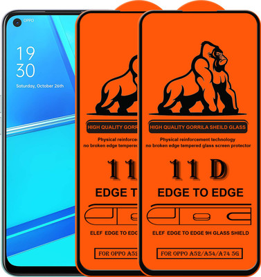 ELEF Edge To Edge Tempered Glass for Oppo A54/A52/A75 5G(Pack Of 2)(Pack of 2)