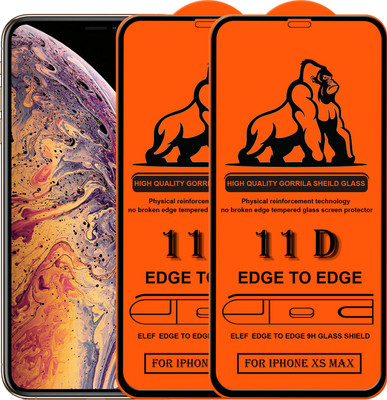 ELEF Edge To Edge Tempered Glass for Apple iPhone Xs Max(Pack Of 2)(Pack of 2)