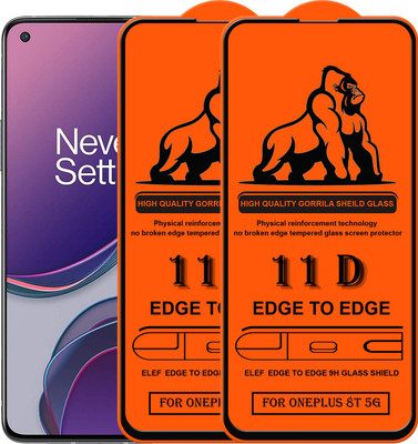 ELEF Edge To Edge Tempered Glass for Oneplus 8T 5G(Pack Of 2)(Pack of 2)