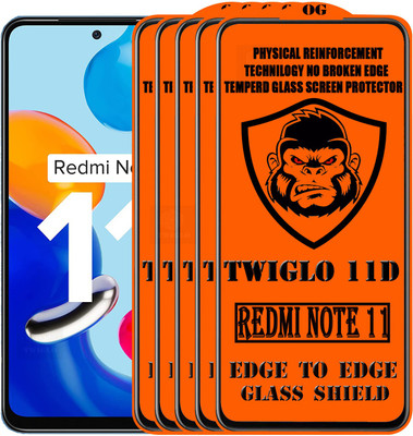 TWIGLO Edge To Edge Tempered Glass for REDMI NOTE 11(Pack of 5)