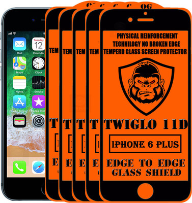 TWIGLO Edge To Edge Tempered Glass for Apple iPhone 6 Plus(Pack of 5)