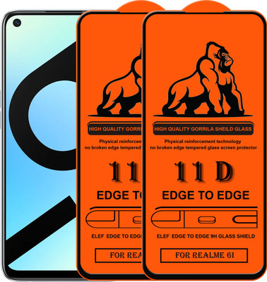 ELEF Edge To Edge Tempered Glass for Realme 6i(Pack Of 2)(Pack of 2)