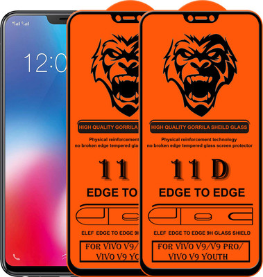 ELEF Edge To Edge Tempered Glass for Vivo V9/V9 Pro/V9 Youth(Pack Of 2)(Pack of 2)