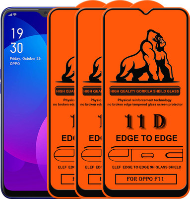 ELEF Edge To Edge Tempered Glass for Oppo F11(Pack Of 3)(Pack of 3)