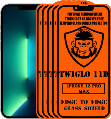 TWIGLO Edge To Edge Tempered Glass for IPHONE 13 PRO MAX(Pack of 5)