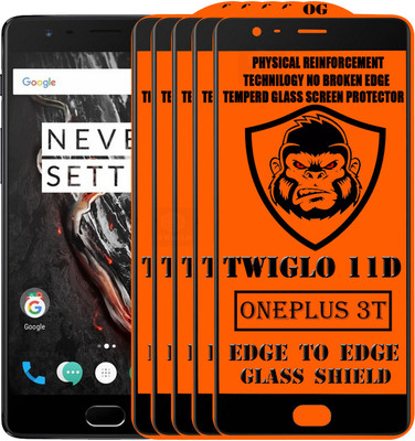 TWIGLO Edge To Edge Tempered Glass for OnePlus 3T(Pack of 5)