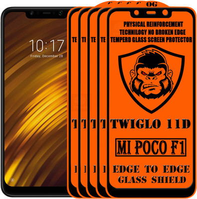 TWIGLO Edge To Edge Tempered Glass for POCO F1(Pack of 5)