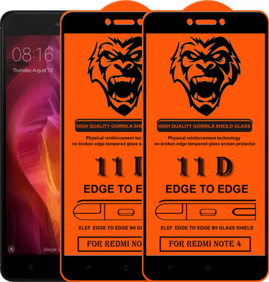 ELEF Edge To Edge Tempered Glass for Mi Redmi Note 4(Pack of 2)