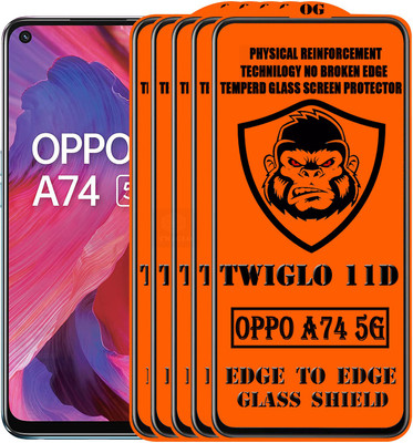 TWIGLO Edge To Edge Tempered Glass for OPPO A74 5G(Pack of 5)