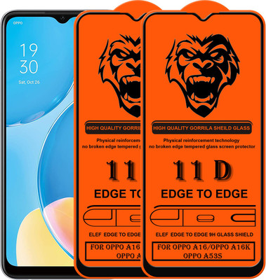 ELEF Edge To Edge Tempered Glass for Oppo A16/A16K/A53s(Pack Of 2)(Pack of 2)