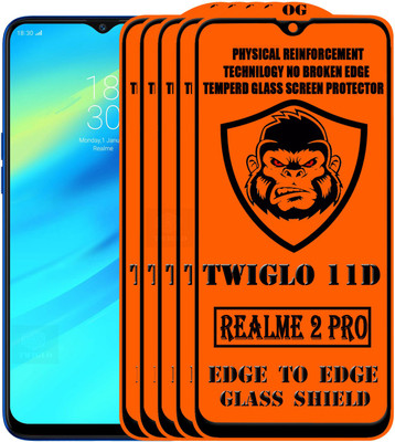 TWIGLO Edge To Edge Tempered Glass for Realme 2 Pro(Pack of 5)