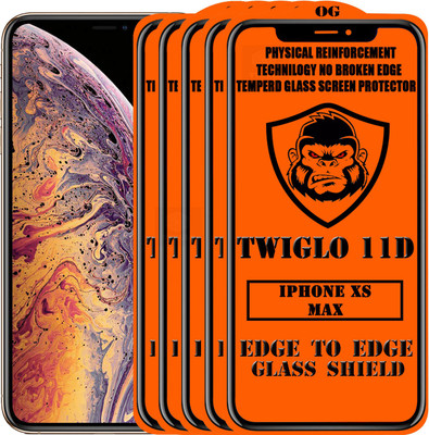 TWIGLO Edge To Edge Tempered Glass for Apple iPhone XS Max(Pack of 5)