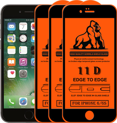 ELEF Edge To Edge Tempered Glass for Apple iPhone 6/6s(Pack Of 3)(Pack of 3)