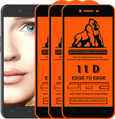 ELEF Edge To Edge Tempered Glass for Oppo A37/A37f(Pack Of 3)(Pack of 3)