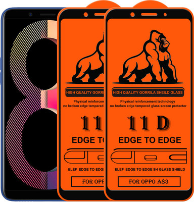 ELEF Edge To Edge Tempered Glass for Oppo A83(Pack Of 2)(Pack of 2)