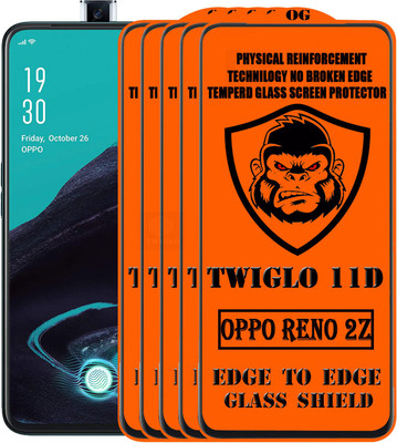 TWIGLO Edge To Edge Tempered Glass for OPPO Reno 2z(Pack of 5)