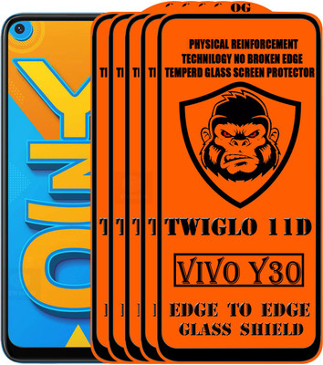 TWIGLO Edge To Edge Tempered Glass for VIVO Y30(Pack of 5)