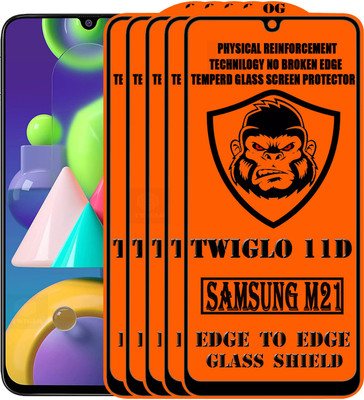 TWIGLO Edge To Edge Tempered Glass for SAMSUNG M21(Pack of 5)