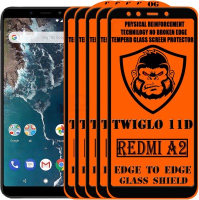 TWIGLO Edge To Edge Tempered Glass for Mi A2(Pack of 5)