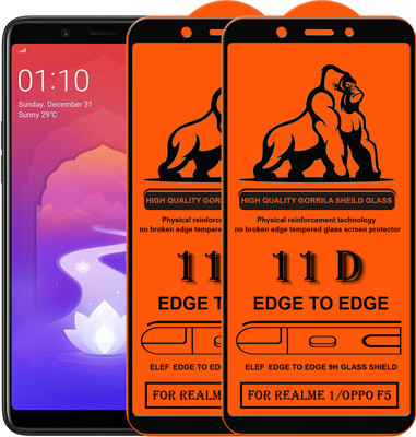 ELEF Edge To Edge Tempered Glass for Realme 1/Oppo F5(Pack Of 2)(Pack of 2)