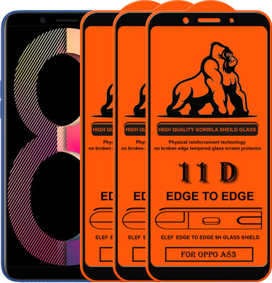 ELEF Edge To Edge Tempered Glass for Oppo A83(Pack Of 3)(Pack of 3)