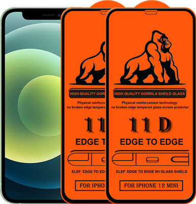 ELEF Edge To Edge Tempered Glass for Apple iPhone 12 Mini(Pack Of 2)(Pack of 2)