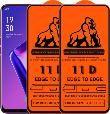 ELEF Edge To Edge Tempered Glass for Realme X/Oppo K3(Pack Of 2)(Pack of 2)
