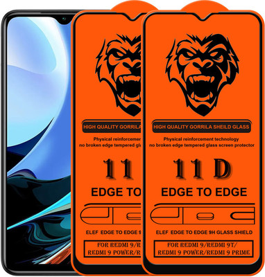 ELEF Edge To Edge Tempered Glass for Redmi 9/9T/9 Power/9 Prime/9 Active(Pack Of 2)(Pack of 2)