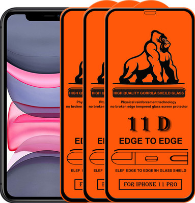 ELEF Edge To Edge Tempered Glass for Apple iPhone 11 Pro(Pack Of 3)(Pack of 3)